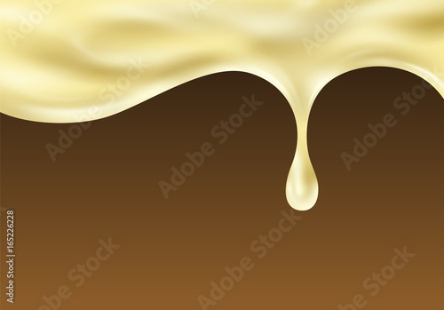 Fototapete Custard wave with droplet.
