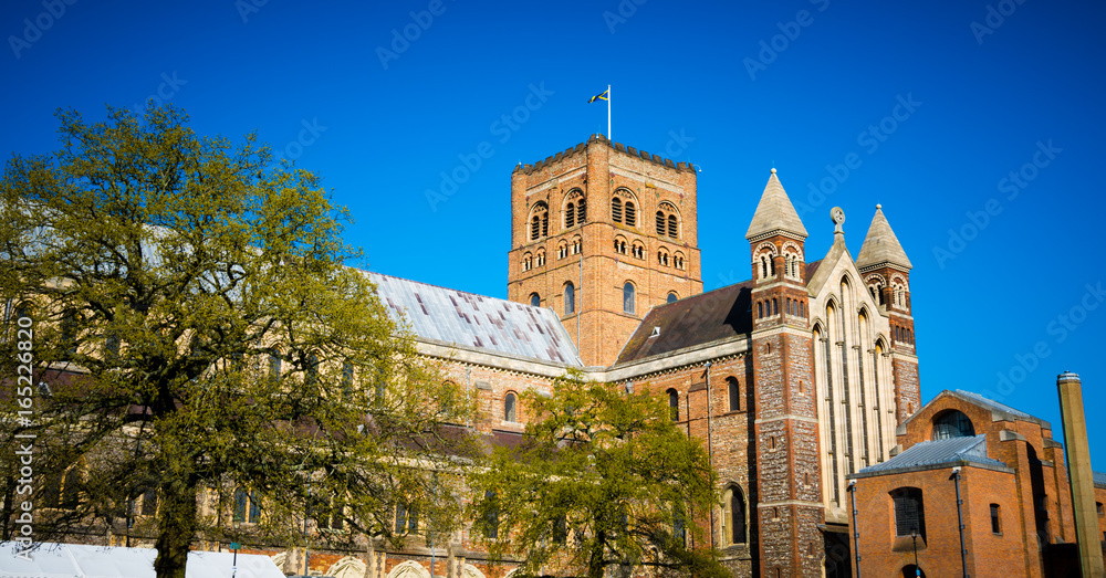 St Albans Cathedral in St Albans, Hertfordshire, England.