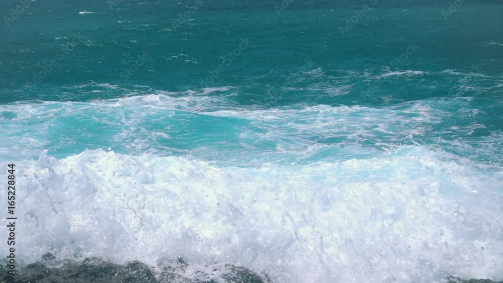 Ocean Waves Breaking on Shore, slow motion Ocean Waves Breaking on Shore, slow motion