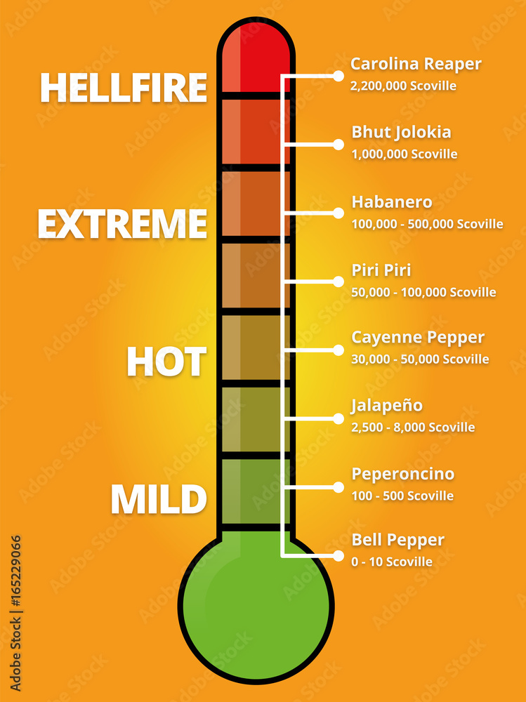 Scoville Scale - Hot Chilis Measurement Stock Vector | Adobe Stock