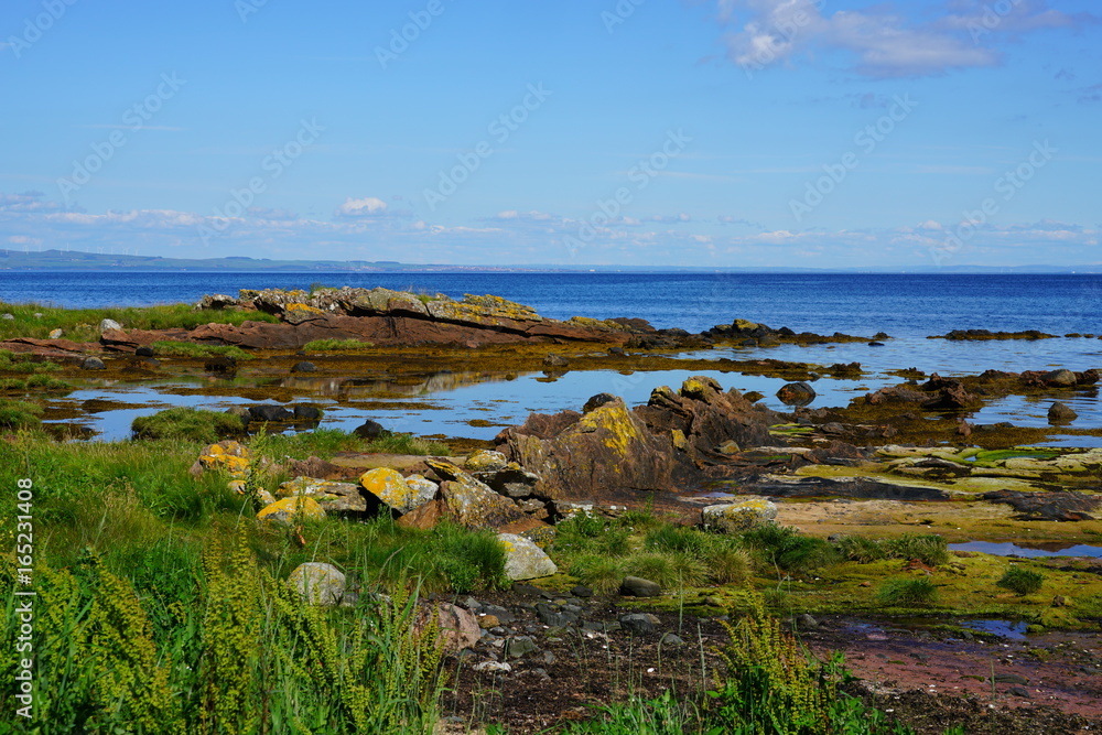 Landscape view of the shore on the East coast of the Isle of Arran, Scotland