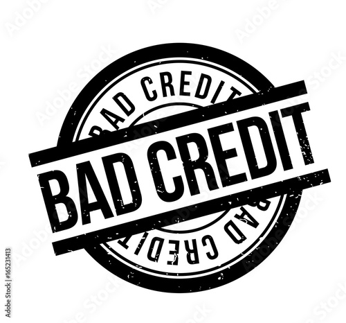 Bad Credit rubber stamp. Grunge design with dust scratches. Effects can be easily removed for a clean, crisp look. Color is easily changed.