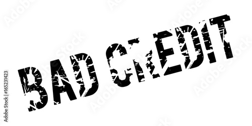 Bad Credit rubber stamp. Grunge design with dust scratches. Effects can be easily removed for a clean, crisp look. Color is easily changed.