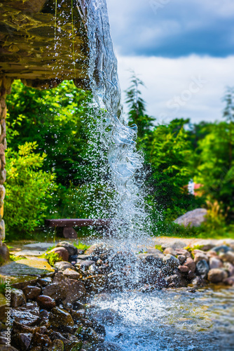 Waterfall with water sign