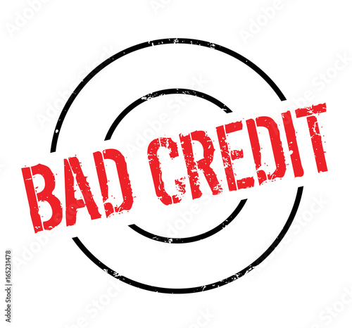 Bad Credit rubber stamp. Grunge design with dust scratches. Effects can be easily removed for a clean, crisp look. Color is easily changed.
