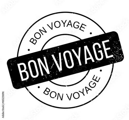 Bon Voyage rubber stamp. Grunge design with dust scratches. Effects can be easily removed for a clean, crisp look. Color is easily changed.