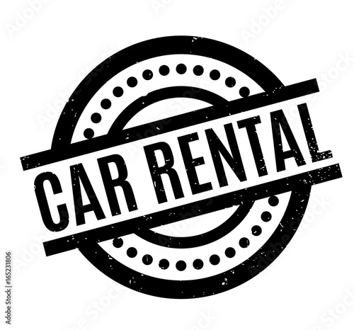 Car Rental rubber stamp. Grunge design with dust scratches. Effects can be easily removed for a clean, crisp look. Color is easily changed.