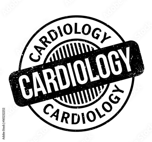Cardiology rubber stamp. Grunge design with dust scratches. Effects can be easily removed for a clean, crisp look. Color is easily changed.