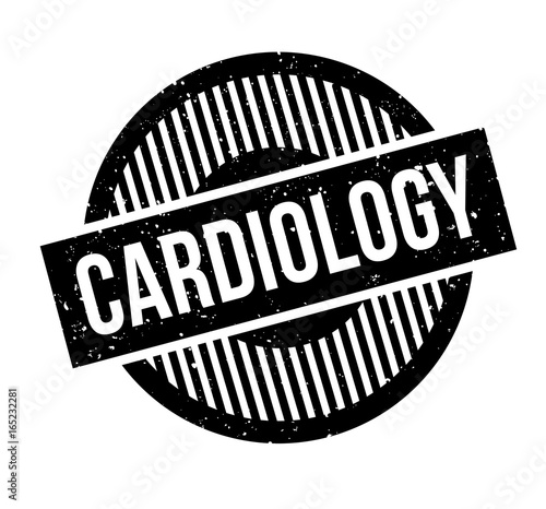 Cardiology rubber stamp. Grunge design with dust scratches. Effects can be easily removed for a clean, crisp look. Color is easily changed.