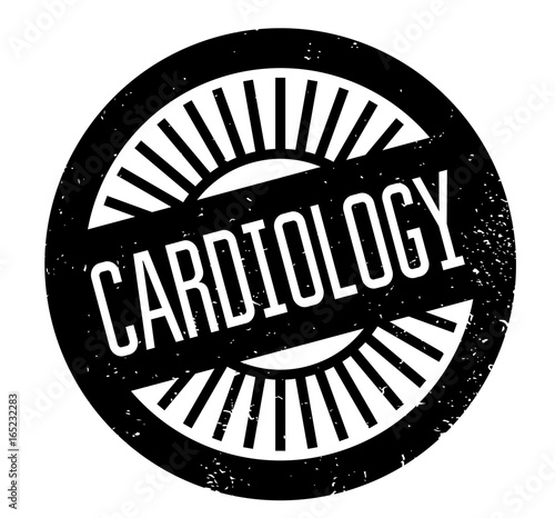 Cardiology rubber stamp. Grunge design with dust scratches. Effects can be easily removed for a clean, crisp look. Color is easily changed.