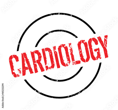 Cardiology rubber stamp. Grunge design with dust scratches. Effects can be easily removed for a clean, crisp look. Color is easily changed.