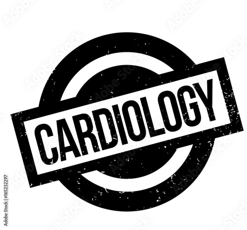 Cardiology rubber stamp. Grunge design with dust scratches. Effects can be easily removed for a clean, crisp look. Color is easily changed.