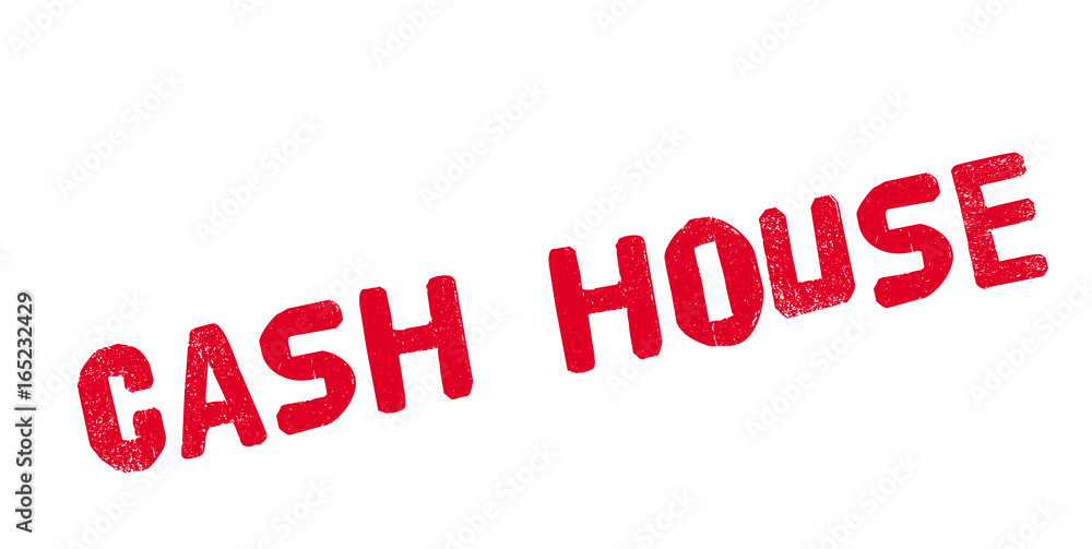 Cash House rubber stamp. Grunge design with dust scratches. Effects can be easily removed for a clean, crisp look. Color is easily changed.