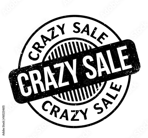 Crazy Sale rubber stamp. Grunge design with dust scratches. Effects can be easily removed for a clean, crisp look. Color is easily changed.