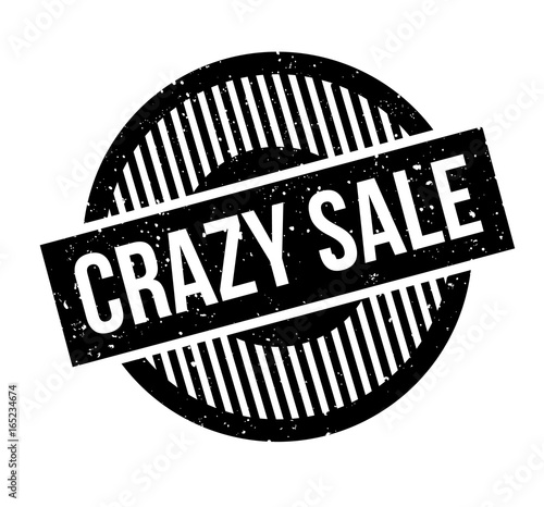 Crazy Sale rubber stamp. Grunge design with dust scratches. Effects can be easily removed for a clean, crisp look. Color is easily changed.