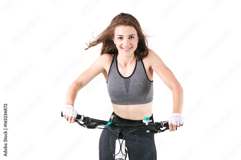 girl with a mountainbike girl with a mountainbike