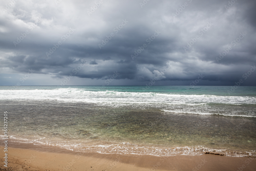 Beach and coming storm Beach and coming storm