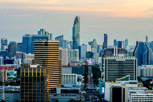 Cityscape of Mahanakhon is the new highest building in Bangkok, Thailand