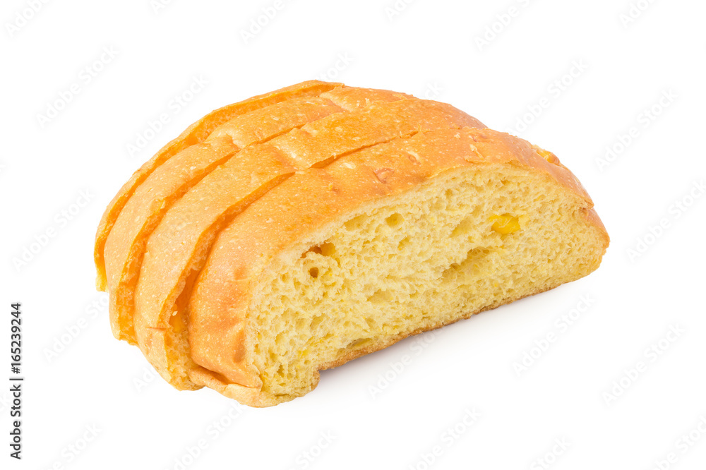 slice of loaf bread on white