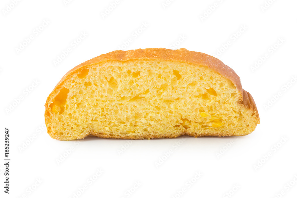 slice of loaf bread on white