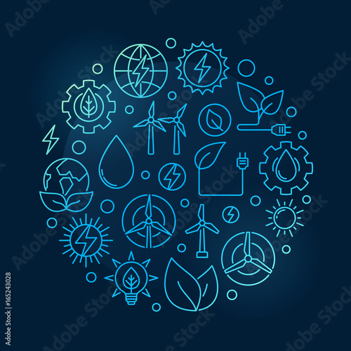 Alternative Energy circular blue illustration