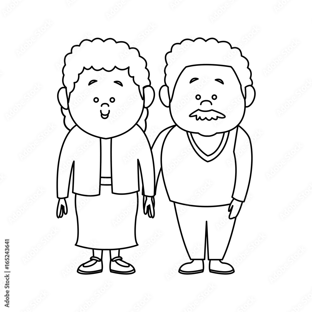 Fototapeta premium Couple of lovely people. Man and woman hold hands on a white background together family