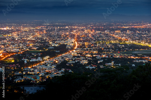 night view of city of Chiangmai   Thailand