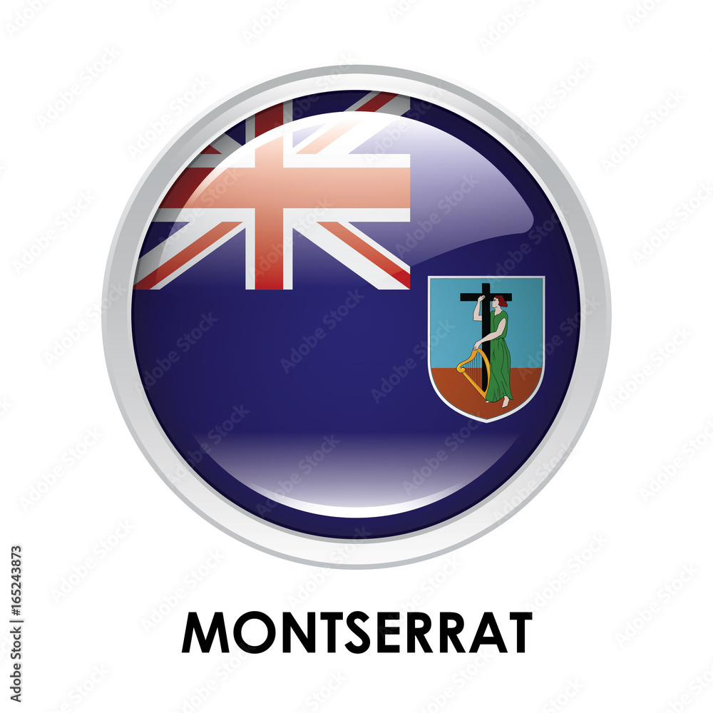 Fototapeta premium Round flag of Montserrat