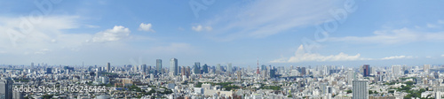 東京風景 パノラマ 7月 恵比寿からのぞむ都心全景