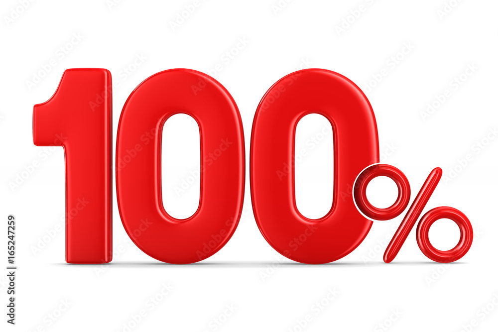 One hundred percent on white background. Isolated 3D illustration One hundred percent on white background. Isolated 3D illustration