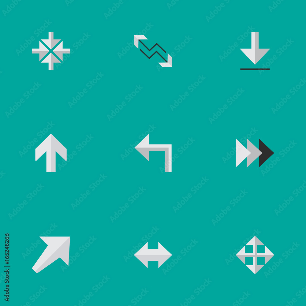 Vector Illustration Set Of Simple Indicator Icons. Elements Arrow