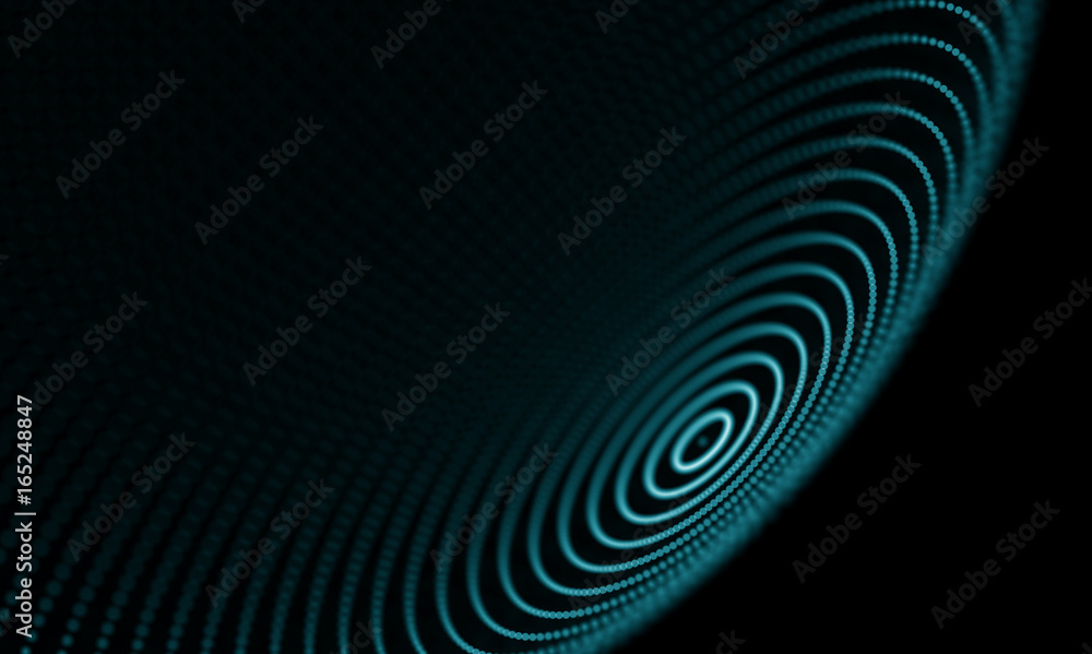 Obraz premium Abstract Blue Geometrical Background . Futuristic technology style. Neon Sign . Futuristic Technology HUD Element . Elegant Abstract background . Big data visualization .