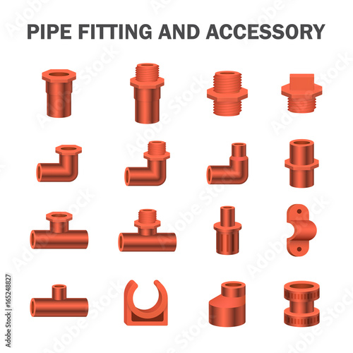 Vector icon of pipe fitting or pipe connector for plumbing and piping work.
