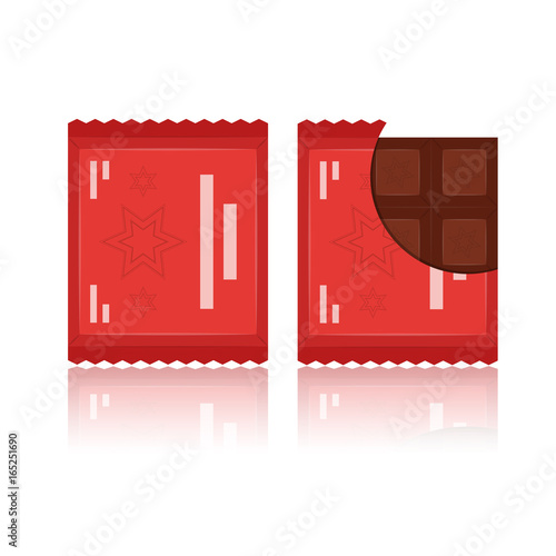 Vector set of flat chocolate bar icons.