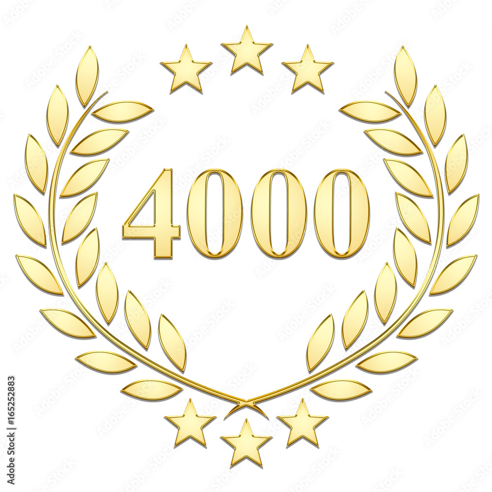 Lauriers 3 étoiles, 4000, gold sur fond blanc Lauriers 3 étoiles, 4000, gold sur fond blanc