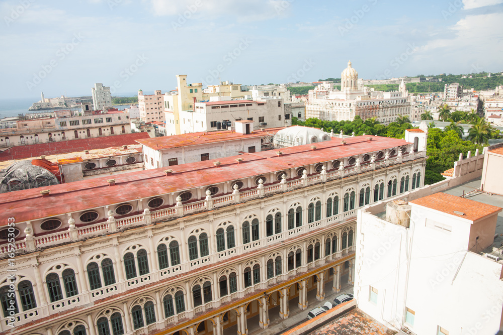 Havana's crumbling baroque and Spanish colonial buildings mixed in with other styles of the pre-Castro  era