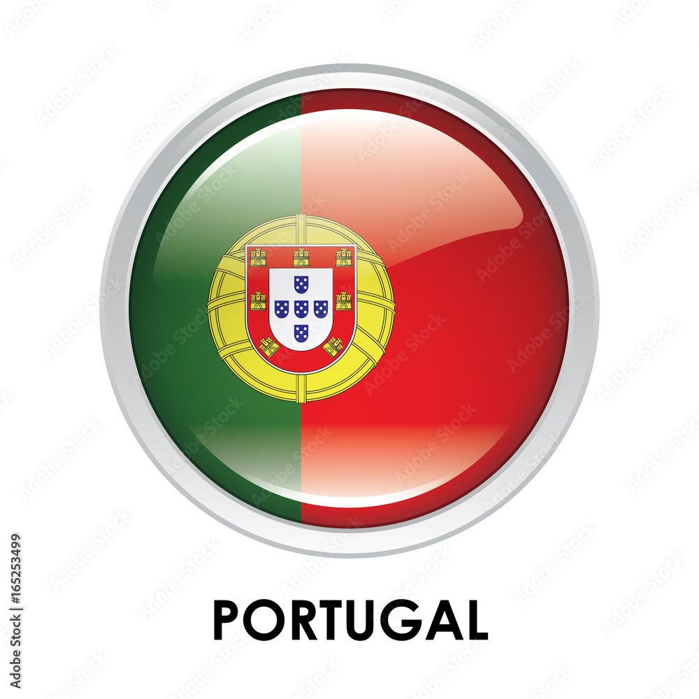 Obraz premium Round flag of Portugal