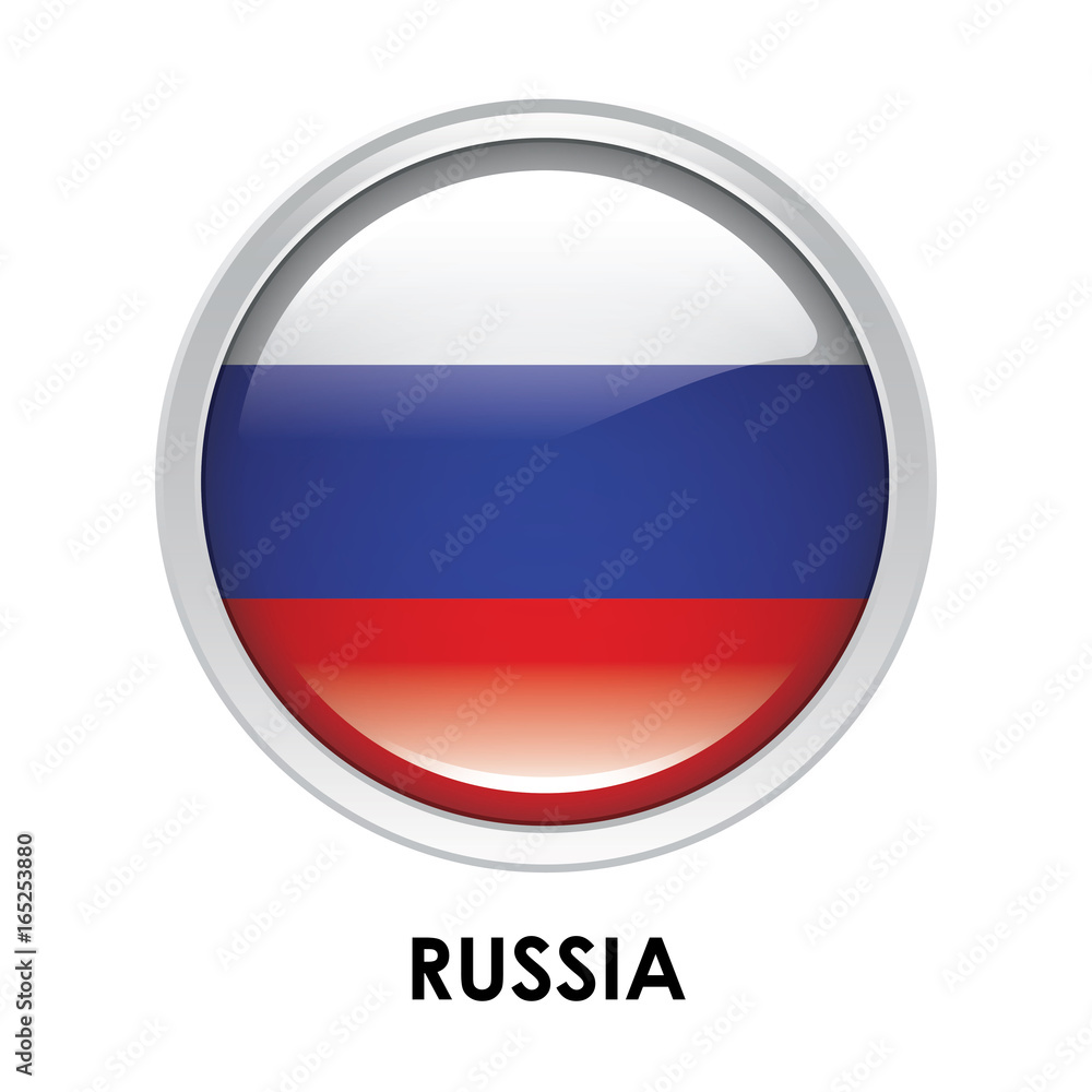 Fototapeta premium Round flag of Russia