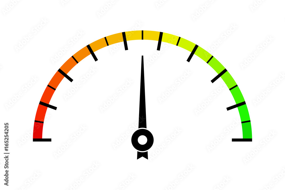 Colored Measuring Semi circle Scale For Industrial Gauges Stock Vector 