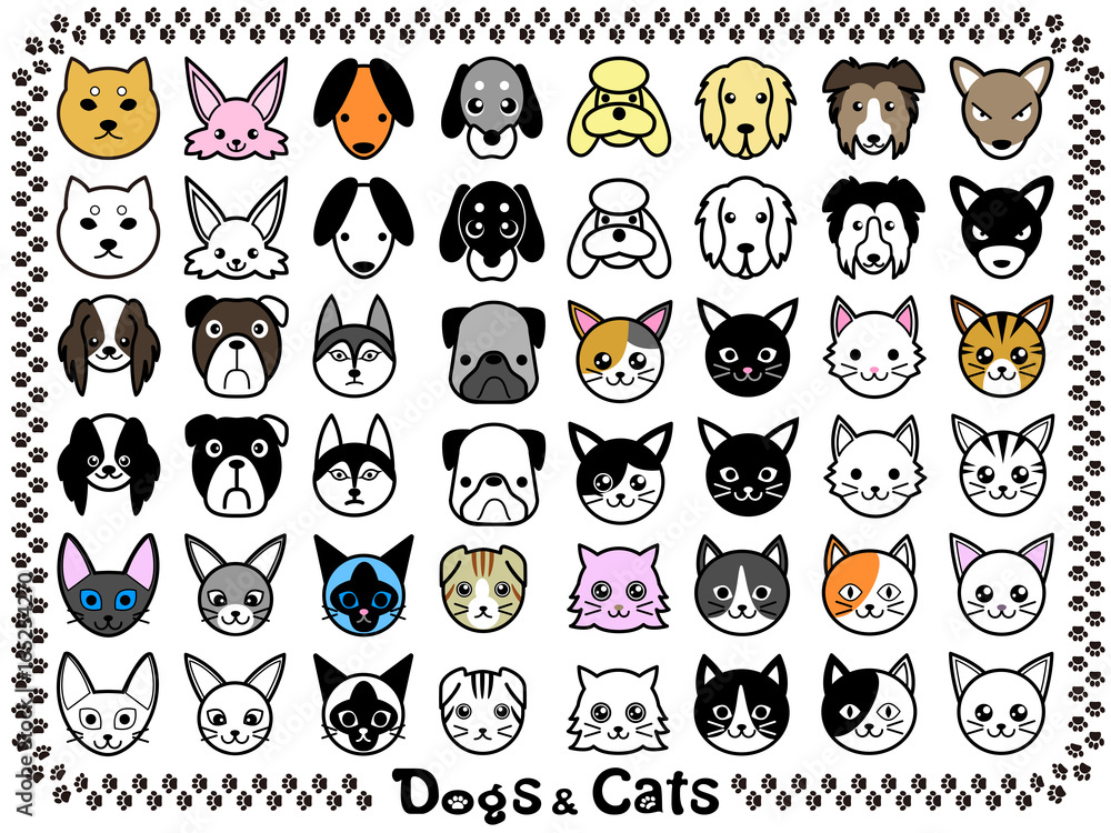 Obraz premium 犬猫アイコン