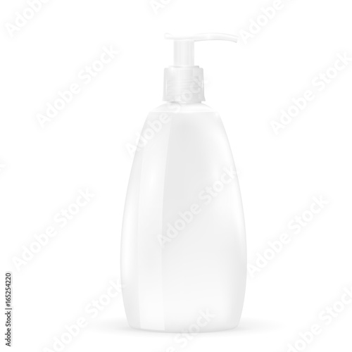 White soap dispenser. Blank pump bottle