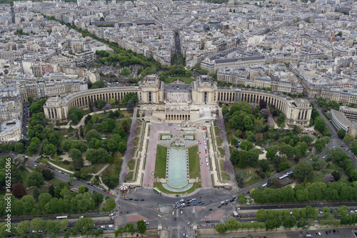 View of Jardins du Trocadéro (Gardens of the Trocadero) from the Eiffel Tower photo