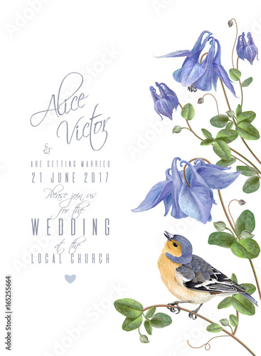 Blue flower bird