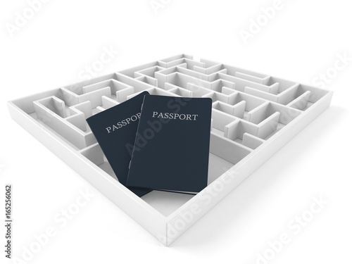 Obraz na płótnie Labyrinth with passports