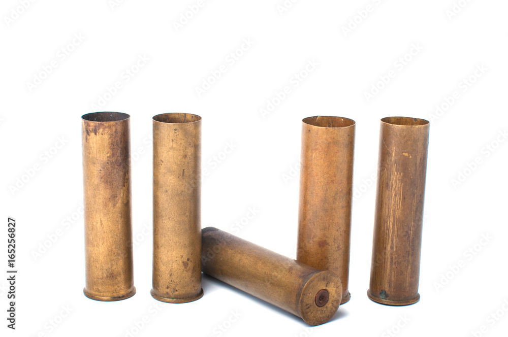 Old bullets isolated on white background Old bullets isolated on white background