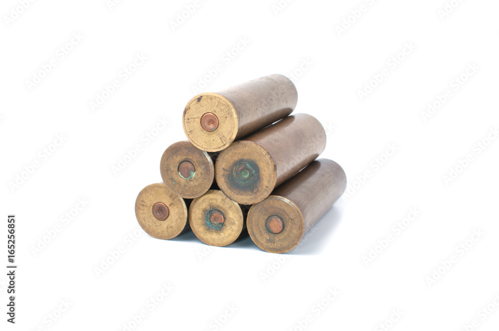 Old bullets isolated on white background Old bullets isolated on white background