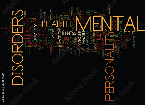 THE MYTH OF MENTAL ILLNESS Text Background Word Cloud Concept