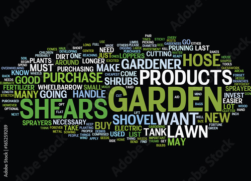 THE MUST HAVE LIST OF LAWN AND GARDEN PRODUCTS Text Background Word Cloud Concept