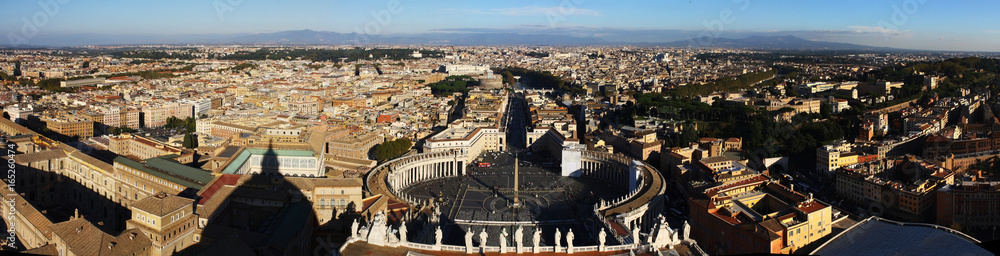 Stitched Panorama.Historical sights of the ancient city of Rome