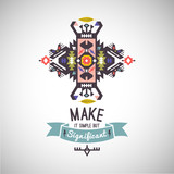 Colorful tribal Navajo style vector ornamental geometric logo set